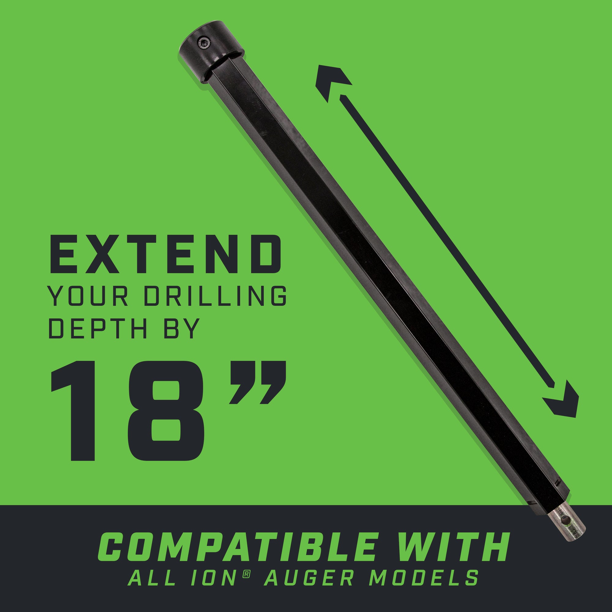 18&quot; ION® Collared Hex Extension (Black)