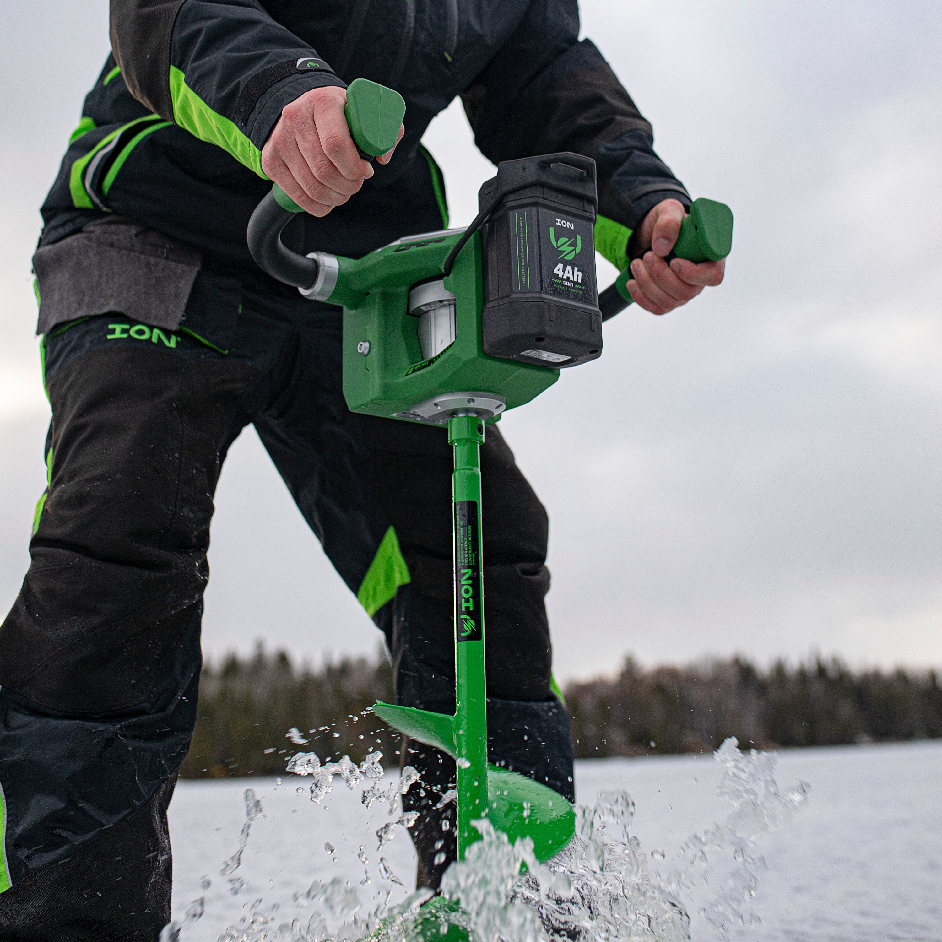 ION 49350 G2 8 Electric Power Ice Fishing Auger 4Ah 40V MAX Gen 2  Lithium-Ion
